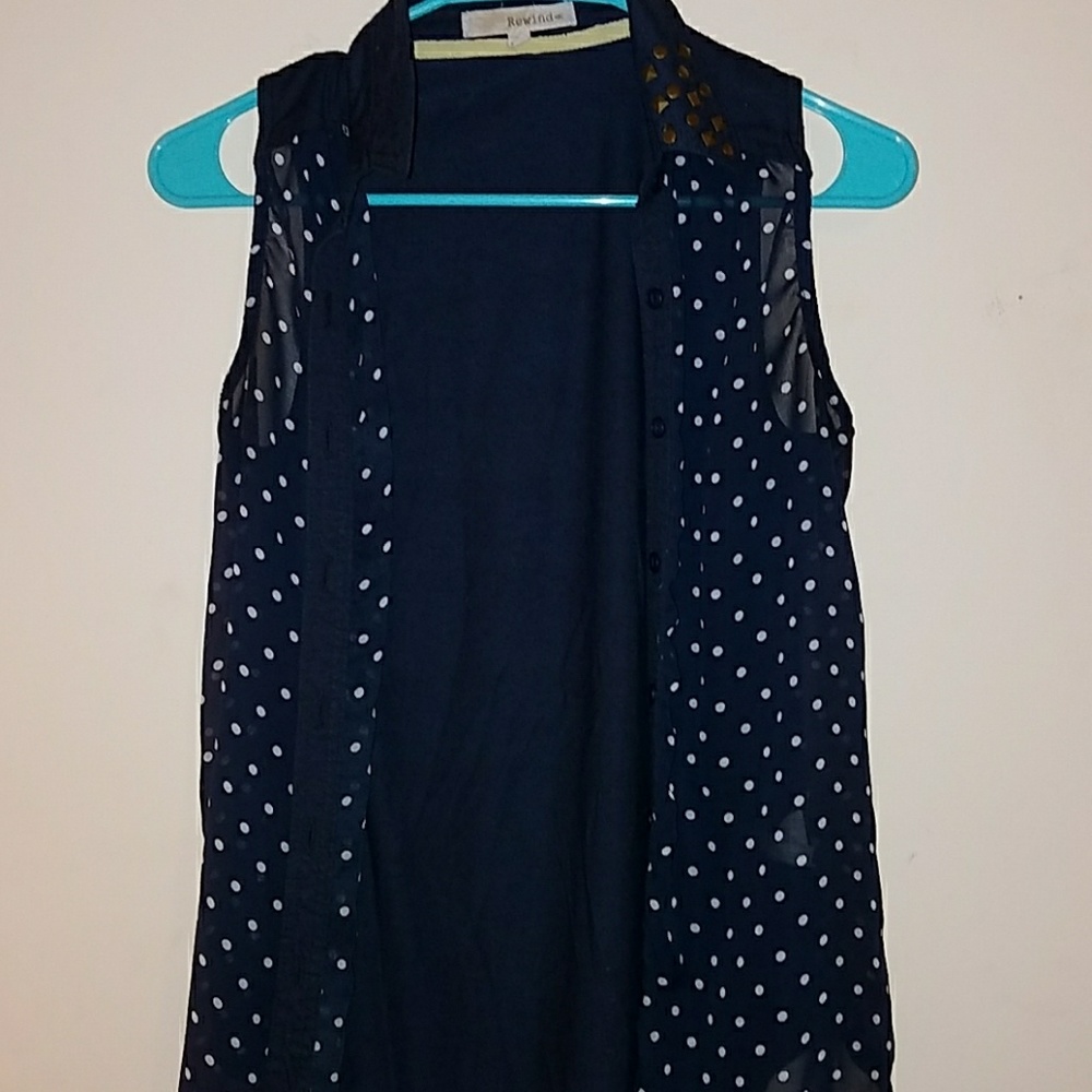 Semi-used Navy Blue with White Polka Dots